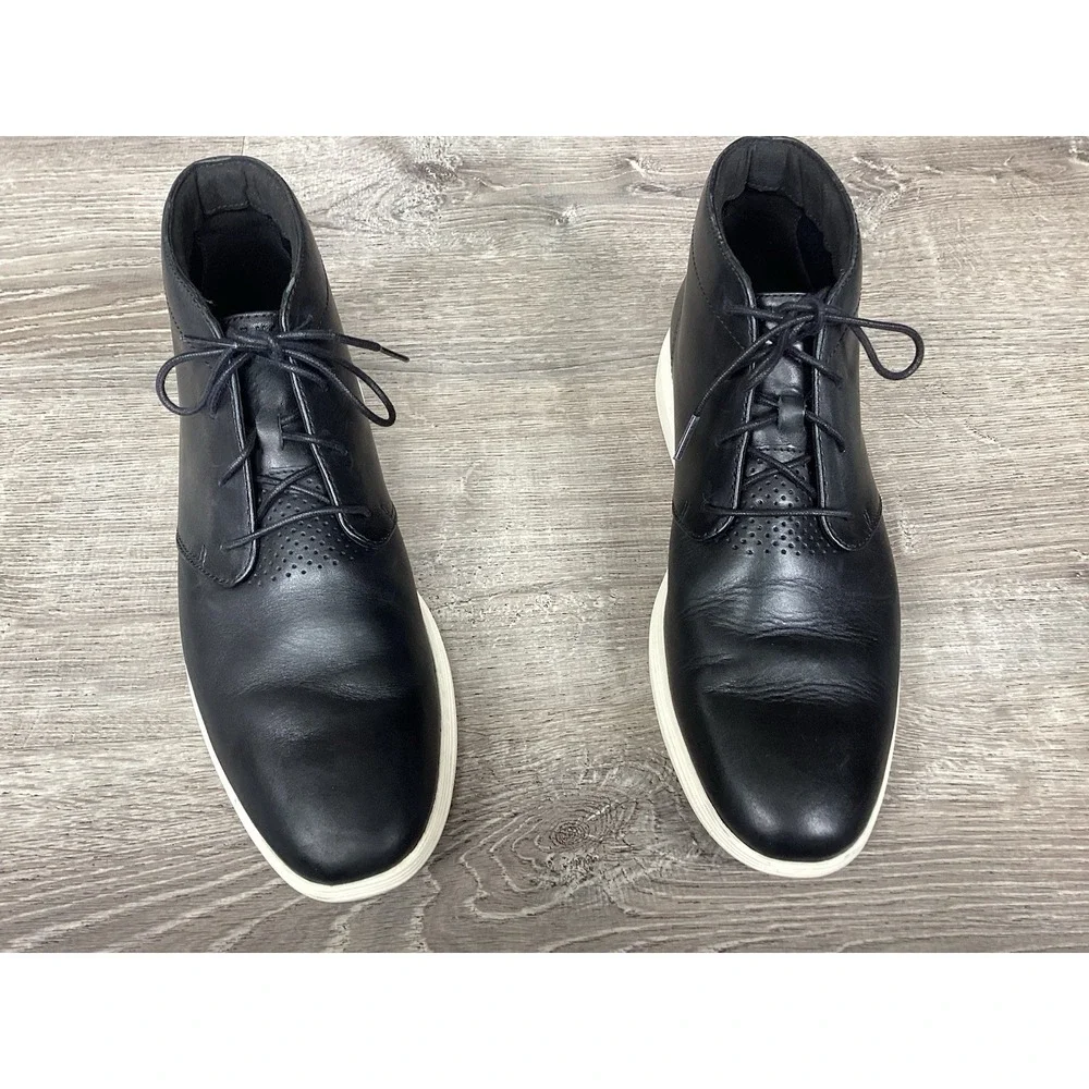 Cole Haan Grand OS Tour Chukka Boots Men's Size 12 Black Leather Waterproof